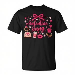 Camiseta promocional Galentine Gang Coquette Bow Aesthetic Pink Hearts - Product Image 2