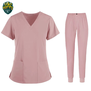 Ensemble de gommage médical unisexe OEM Uniformes d'infirmière en tissu de toile Offre Spéciale combinaisons de gommage d'hôpital pour les médecins et les hôpitaux - Product Image 4