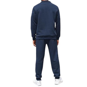 Conjunto Deportivo Formal Transpirable de Felpa para Hombre con Cierre de Cremallera de un Cuarto, Logotipo Personalizado, Traje de Jogging Sólido, Colores Personalizados, Venta al por Mayor - Product Image 5