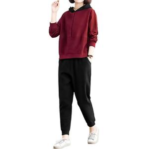 Conjunto de dos piezas de chándal para mujer, sudaderas con capucha cálidas de invierno y pantalones, jerséis, sudaderas para correr para mujer, ropa para mujer, trajes deportivos - Product Image 6