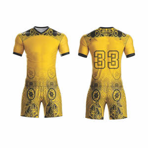 Ensemble de maillot et short de rugby pour homme, motif rose personnalisé, sublimation, séchage rapide, 100% polyester, manches courtes, compression - Product Image 4