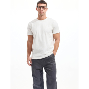 T-shirt décontracté classique pour homme, été, tissage aéré, séchage rapide, spandex/coton, sensation fraîche, ajustement flexible, confort quotidien, maintien solide, doux - Product Image 1