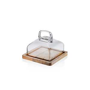 Madera Rectangular Cake Storage Bowl 13x17x17 cm para suministros de decoración de pasteles - Product Image 1