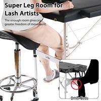 Table de massage portable en métal avec coussin pour cils, pour hôtel et usage extérieur, cadre réglable en hauteur pour salon