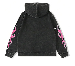 High Quality <b>black</b> <b>zip</b>-<b>up</b> <b>hoodie</b> with a bold colorful streetwear graphic design featuring patch style logos numbers - Product Image 6