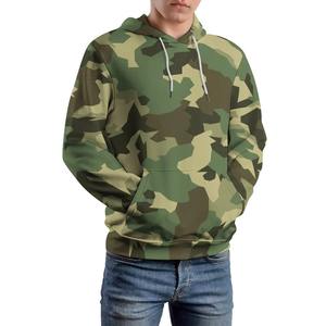 Sudadera con capucha de camuflaje digital para hombre, forro polar transpirable informal con diseño de gran tamaño para otoño, ropa de calle, Sudadera con capucha - Product Image 2