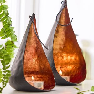 Portavelas de Cobre Colgante o Independiente para Velas de Té, Regalo de Aniversario de Bodas - Product Image 4