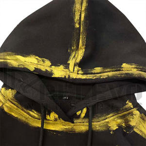 <b>Yellow</b> Color Acid Wash Embroidered Streetwear <b>Hoodie</b> Wholesale Heavyweight Boxy Custom Print French Terry Cotton Oversized - Product Image 6