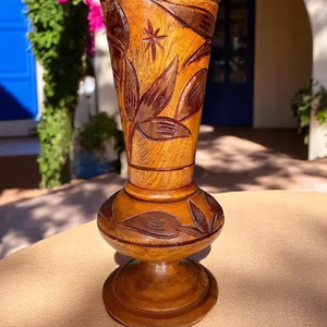 Jarrón de Madera Ecológico Hecho a Mano, Adorno Decorativo de Madera Sólida para Mesa y Estante, Ideal para Bodas, a Precios Bajos - Product Image 1