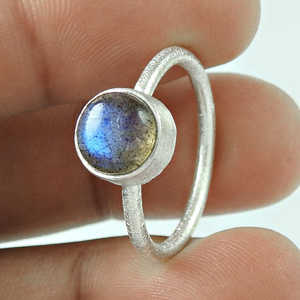 Bague bohème en argent 925 avec labradorite naturelle pour femmes, fabriquée en argent sterling 925 massif, bijoux en gros - Product Image 3
