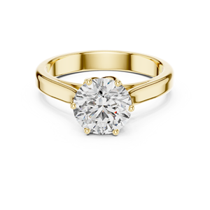 Anillo de Compromiso de Lujo con Moissanita de Corte Redondo para Mujer, Chapado en Oro de 14K, Aleación Blanca, Joyería Clásica para Boda - Product Image 6