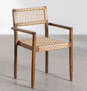 เก้าอี้รับประทานอาหารไม้สักและเชือกรุ่นใหม่ - Product Image 1