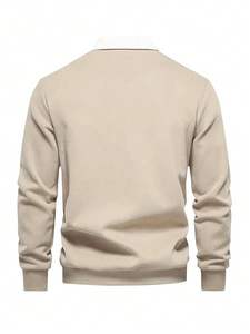 Sweat-shirt solide à demi-fermeture éclair pour hommes de grande taille pour hommes Sweat-shirt de haute qualité pour hommes en différentes couleurs - Product Image 6