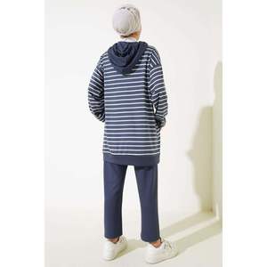 Ensemble cardigan rayé à capuche Smoke - Product Image 4