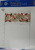 Dentelle Organza Brodé Floral Coloré de Haute Qualité, Écologique, pour Vêtements de Mariage, Chaussures, Sacs - Style Professionnel Dentelle Miel