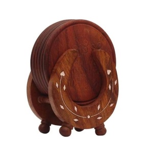 Luxury Wooden coaster for Home Premium Quality Wooden Set of 4 Decorative Customized logo Print - Product Image 6