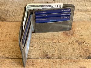 Cartera de cuero personalizada cartera plegable clásica personalizada delgada regalo desgastado Unisex monograma aniversario - Product Image 2