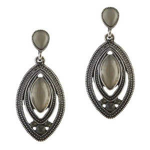 The99Jewel Boucles d'oreilles manchette fines Dangler oxydé noir 1306534 - Product Image 1