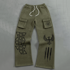 OEM personalizado parche desgastado bordado Logo lavado ácido Vintage invierno 100% algodón pulóver Sudadera con capucha acampanada sudaderas pantalones de peso pesado - Product Image 5