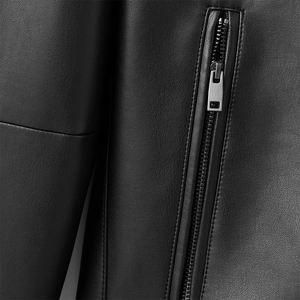 Veste en cuir d'hiver pour homme Street Wear, coupe-vent, manches longues, épaisse, enduite, veste en cuir d'extérieur avec poche zippée - Product Image 5