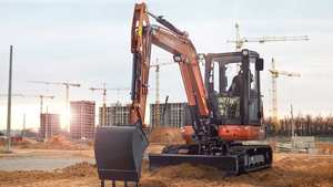 รถขุดไฮดรอลิกแบบตีนตะขาบขนาดเล็ก Kubota KX042-4 น้ำหนัก 4.2 ตัน พร้อมห้องโดยสารปิด ระบบ Eco Plus ปั๊มหลัก มอเตอร์ - Product Image 2