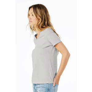Airlume – T-Shirt à manches courtes et col en v pour femme, en coton peigné et avec anneau, simple, 100% oz, 4.2 - Product Image 2