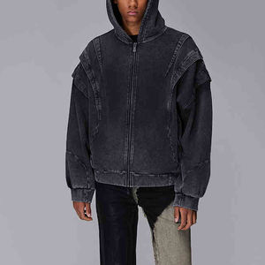 Automne à capuche Denim veste hommes Hip Hop jean manteau rétro jean veste rue décontracté Bomber vestes hommes femmes vêtements d'extérieur à capuche - Product Image 2