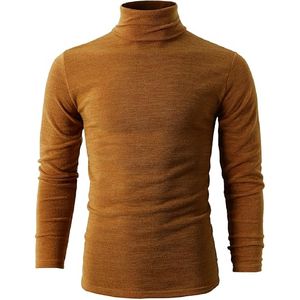 Pull en tricot anti-rides pour hommes, coupe ajustée, anti-rétrécissement, respirant, col rond en polyester avec logo sur le devant - Product Image 1