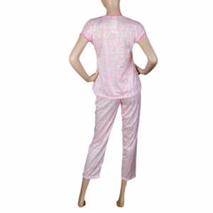 Women's 2 Piece <b>Night</b> Suit - <b>Light</b> Pink - Product Image 4