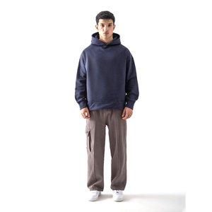 Sudaderas con capucha de invierno con cremallera para hombre de alta calidad, logotipo personalizado, Sudadera con capucha de algodón transpirable de lana pesada en blanco - Product Image 1