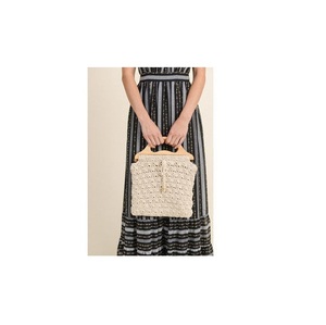 Cartera de mano de macramé colorida de diseño nórdico, Cartera de macramé tejida a mano, bolso de mano bohemio con flecos, compra de India - Product Image 3