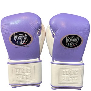 ถุงมือชกมวยคุณภาพสูง No Boxing No Life สีม่วง โลโก้สั่งทำได้ หนังแท้ แบบผูกเชือก สำหรับฝึกซ้อมและแข่งขัน MMA มวยไทย - Product Image 6