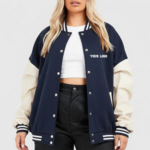 Chaquetas Varsity Personalizadas de Estilo Urbano, Tallas Grandes, Hombros Caídos, con Logotipo Bordado en Chenilla, Chaqueta Gruesa - Product Image 4