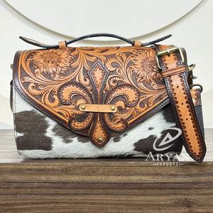 2025 Latest <b>Design</b> Hand Tooled Cow Leather Women Handbags Designer Purses & Sling <b>Bag</b> Fashion Large Shoulder <b>Bag</b> for Lady - Product Image 1