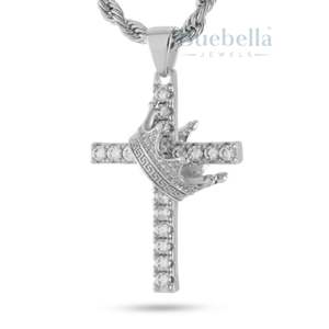 Luxe hommes cubain lien Hip Hop chaîne glacé royaume croix pendentif collier nom personnalisé Bling bijoux Moissanite pendentifs breloques - Product Image 4