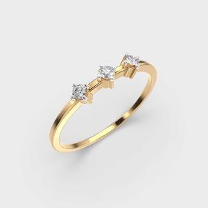 Bague de fiançailles en diamant rond cultivé en laboratoire Bague en or 14K créée Bague en diamant sans conflit pour femme Cadeau d'anniversaire Diam - Product Image 4