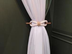 <b>Curtain</b> <b>tie</b> <b>backs</b> - White Cotton rope <b>tie</b> <b>for</b> <b>curtains</b> Ecological home decoration, stylish interior accessory - Product Image 3