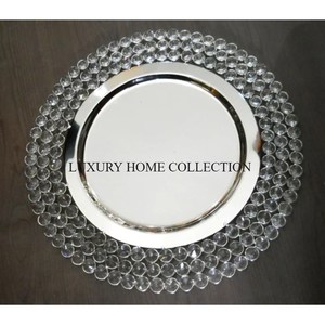 Assiette de chargeur de décoration de table métallique argentée et dorée Attrayant nouveauté Table à manger de luxe pour la maison Assiette de chargeur de nourriture - Product Image 3