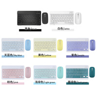 Set Keyboard Mouse Mini lampu latar 2.4G RGB, Set Tablet PC kantor tahan air konferensi Anti jatuh portabel luar ruangan