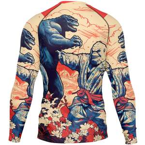 Camisa de compresión impresa personalizada de manga larga Surf natación rash guard OEM spandex material sublimación Rash Guard para hombres - Product Image 5