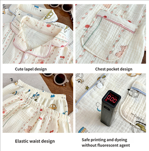 Fabricante Atacado Novo Luxo Bonito Outono Inverno Botão até Algodão Menina Crianças Família Pijama Calças Conjunto de Roupas - Product Image 2