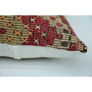 Multicolor Bohemian 24x24 Inch Wool Pillow Luxury <b>Vintage</b> Embroidered Woven Cushion for <b>Bedding</b> and Floor Decor - Product Image 4