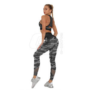 Vêtements de sport à logo personnalisé pour femmes ensemble de yoga deux pièces taille haute taille moyenne soutien-gorge d'entraînement de fitness leggings fermeture élastique solide - Product Image 5