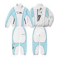 Ensemble de survêtement personnalisé imprimé avec des strass pour l'hiver, veste et pantalon de jogging, séchage rapide, respirant, léger, 100% nylon, coupe-vent unisexe
