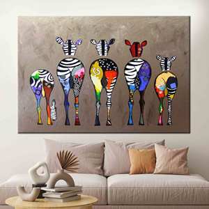 Toile imprimée : Œuvre d'art zébrée vibrante dans un style urbain abstrait, 1P : Prête à accrocher - Product Image 1