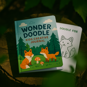 LABON Wonder Doodle A5 Journal créatif pour enfants avec couverture forêt renard mignon pour le dessin et l'écriture. - Product Image 5
