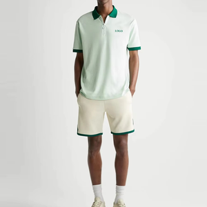 Transpirable y cómodo personalizado Regular Fit Polo cuello con cremallera camisetas para hombres ropa casual ropa de verano - Product Image 6