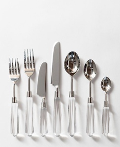 เครื่องใช้บนโต๊ะอาหารทำจากสแตนเลสสตีล7ชิ้นสีทองที่ยอดเยี่ยมพร้อมกระจกขัดเงามีสไตล์และยั่งยืนสำหรับงานเลี้ยง - Product Image 5