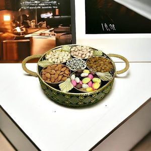 Panier de rangement rond en métal doré de Offre Spéciale qualité avec bol Fruits secs élégant cadeau panier conteneur panier conteneur de stockage - Product Image 2