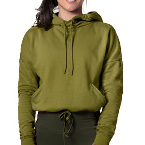 Sudadera con capucha de Jersey informal para mujer con logotipo personalizado sudadera Jersey OEM con bolsillos para ropa de invierno - Product Image 1